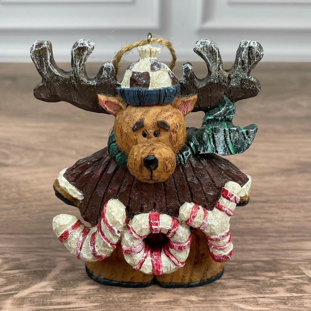 Kirkland Signature Woodland Ornament Christmas Collectible Moose Peppermtnt Joy